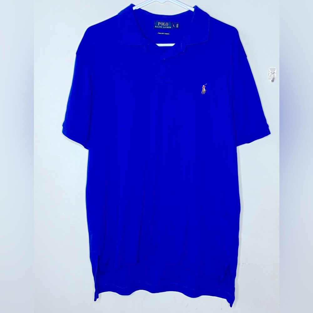 Polo Ralph Lauren Pima Soft Collared Shirt Men’s Large Blue Golf Boating Wear
